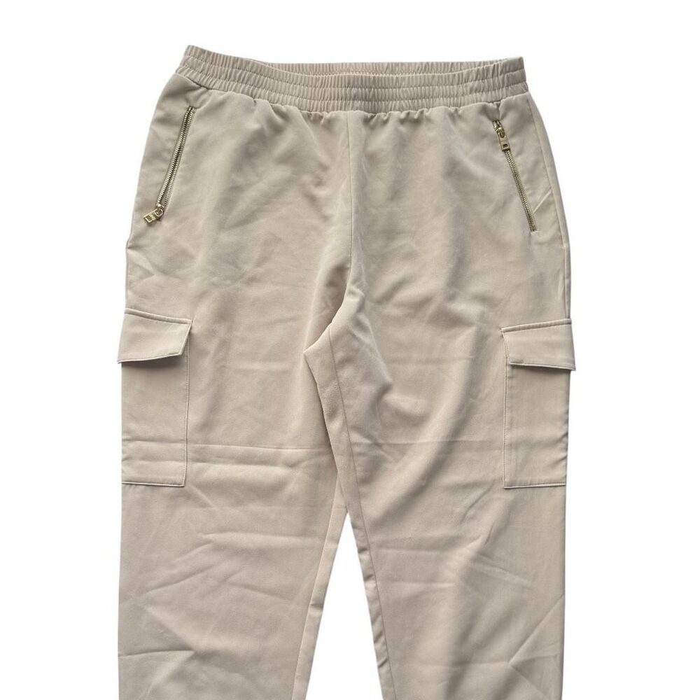 Marc New York Women’s XL Beige Cargo Jogger Pants Elastic Waist Tapered Leg - Picture 3 of 6